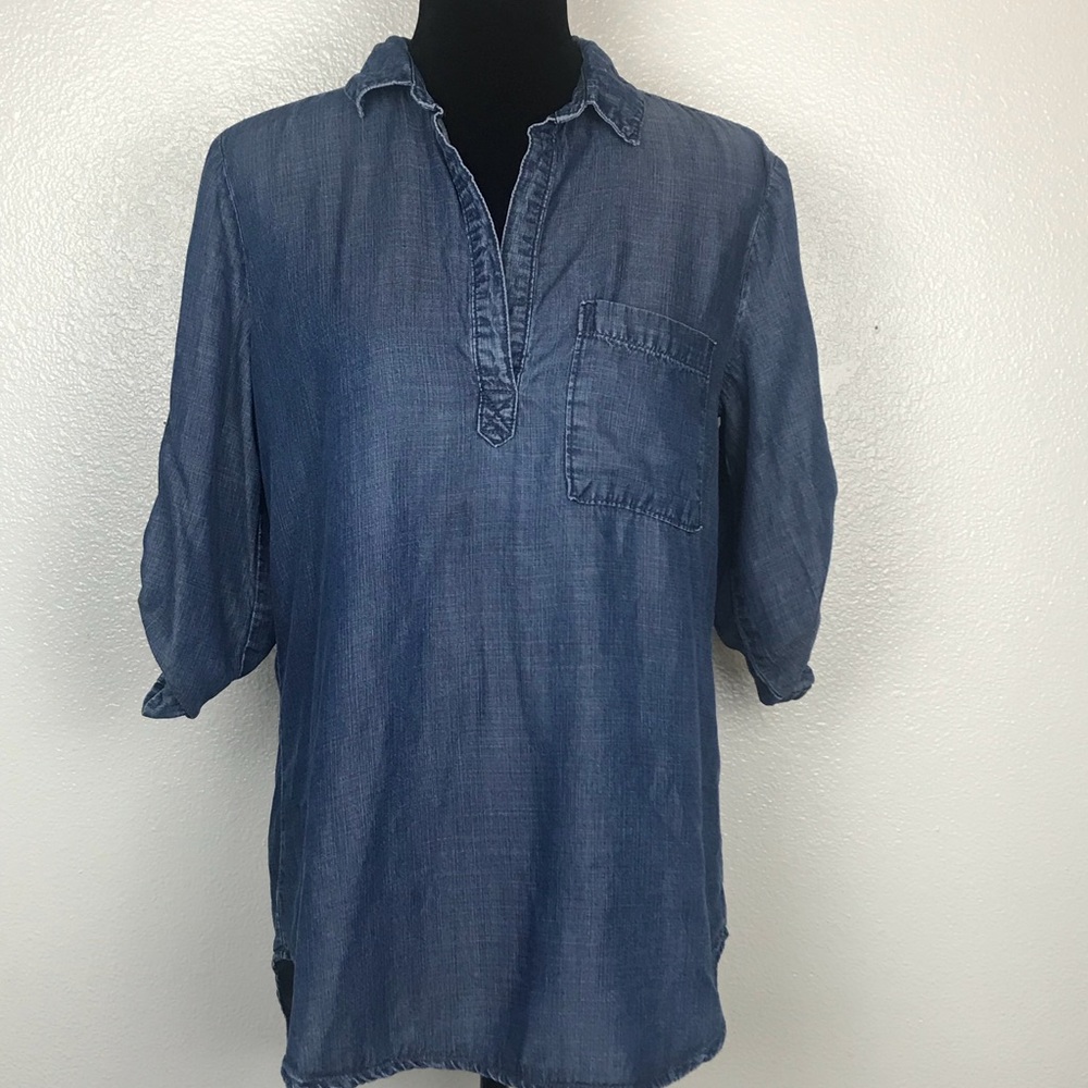 Cloth‎ & Stone Tencel Chambray Popover Top